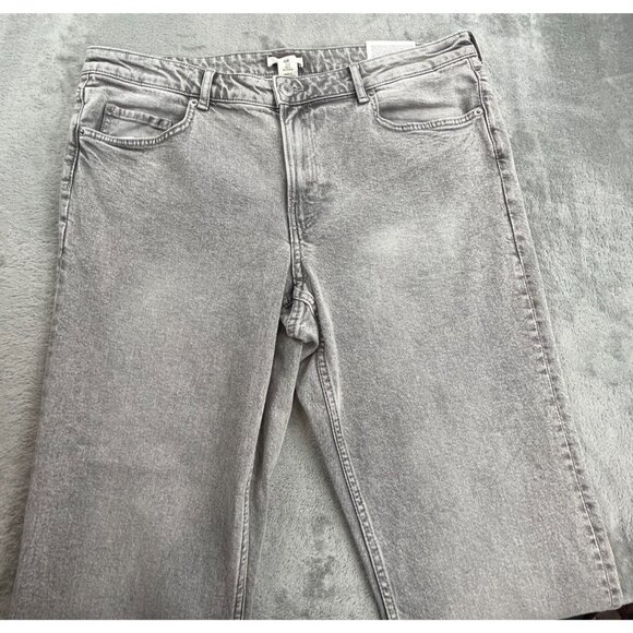 H&M Jeans Women 16 Gray Slim Regular Waist Ankle Length Light Wash Stretch Denim - Picture 5 of 13